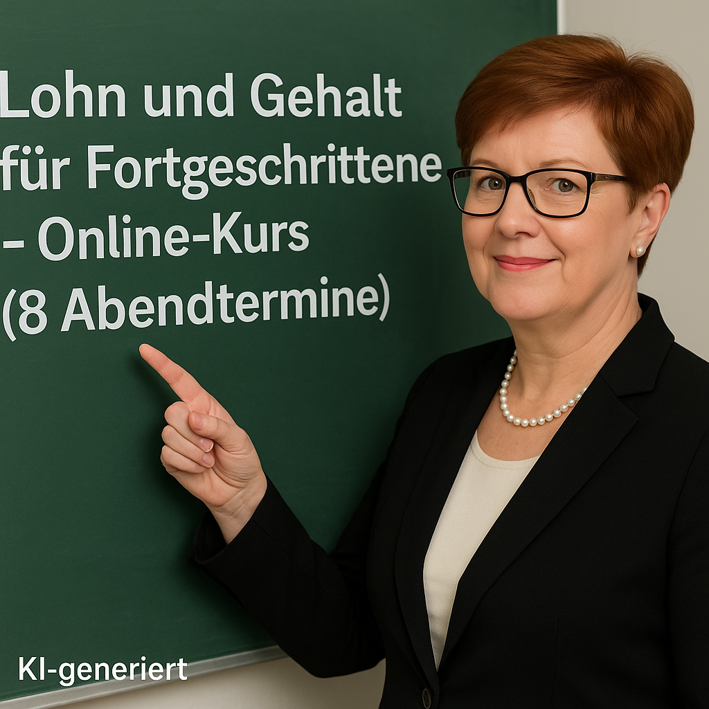 Lohn und Gehalt Kurs – Fortgeschrittenen Online-Kurs (Abendkurs, 8 Termine) ab 06.01.2026, 16:30-19 Uhr