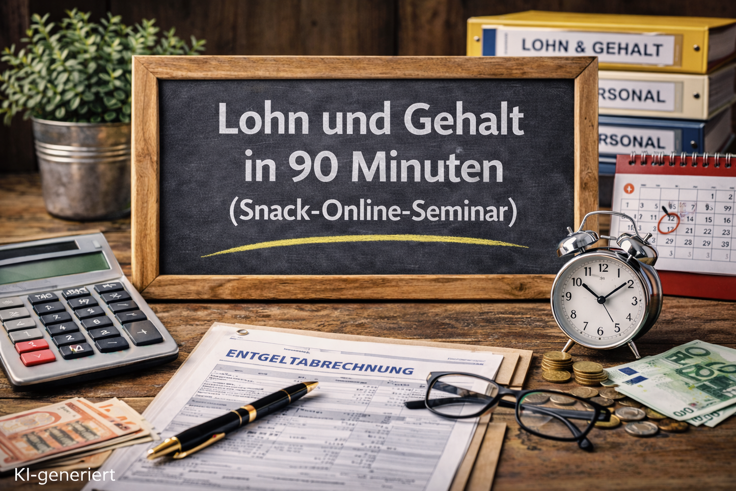 Lohn und Gehalt in 90 Minuten - Snack-Online-Seminar am 17.02.2026 - 9-10:30 Uhr