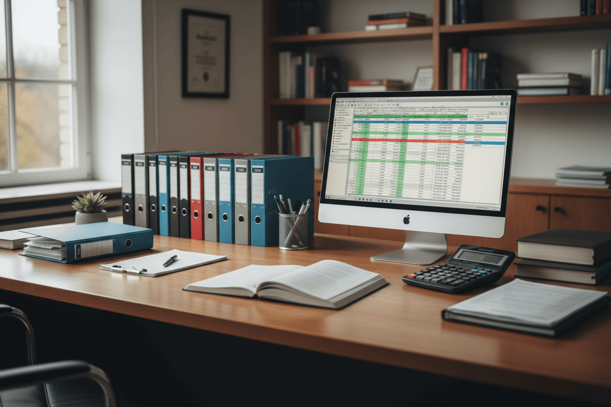 Ordner schreibtisch computer buchhaltung