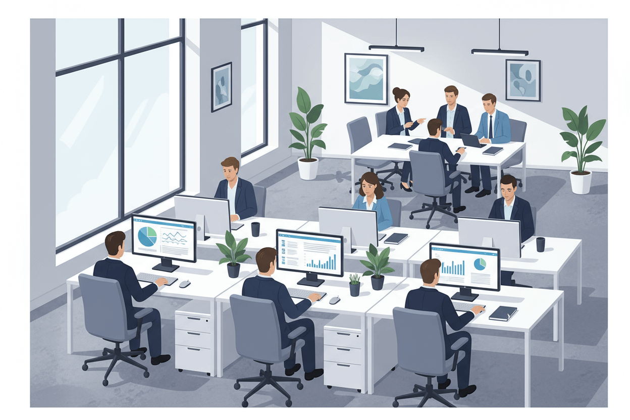 PC Büro und Angestellte